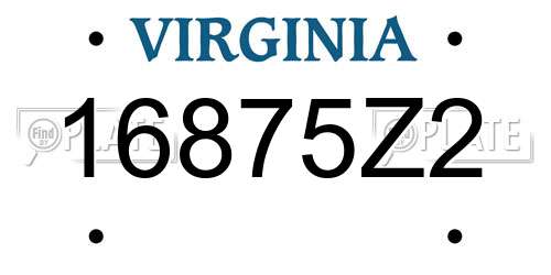 16875Z2 Virginia License Plate