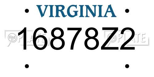 16878Z2 Virginia License Plate