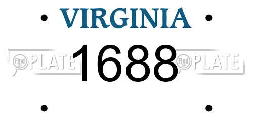 1688 Virginia License Plate
