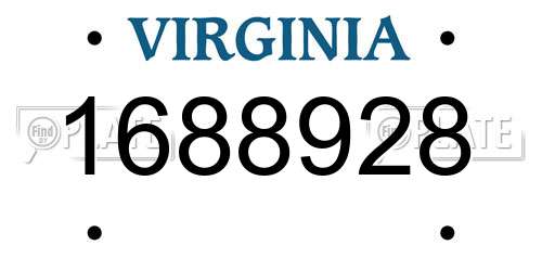 1688928 Virginia License Plate