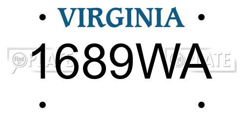 1689WA Virginia License Plate