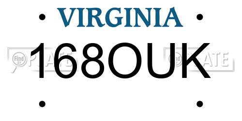 168OUK Virginia License Plate