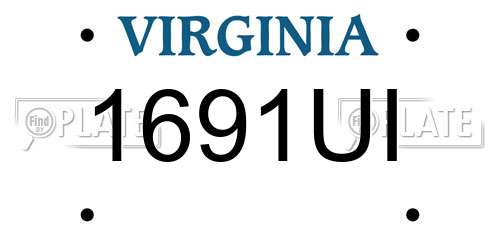 1691UI Virginia License Plate