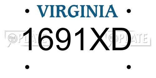1691XD Virginia License Plate