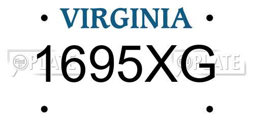 1695XG Virginia License Plate