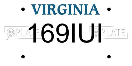 169IUI Virginia License Plate