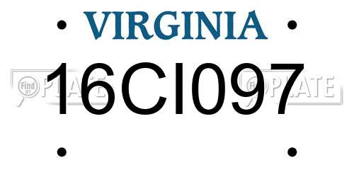16CI097 Virginia License Plate