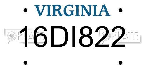 16DI822 Virginia License Plate