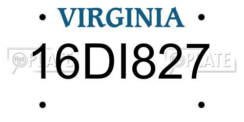 16DI827 Virginia License Plate
