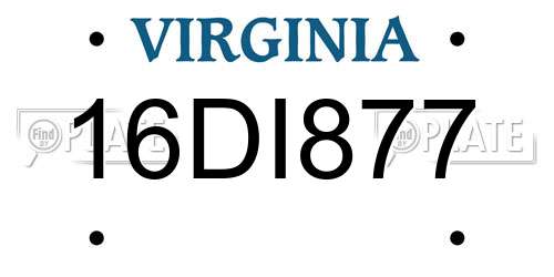 16DI877 Virginia License Plate