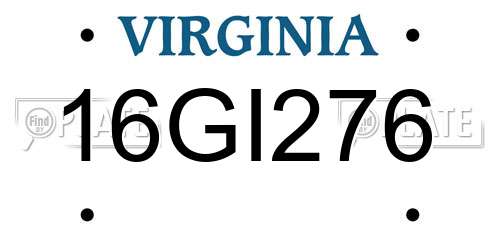 16GI276 Virginia License Plate