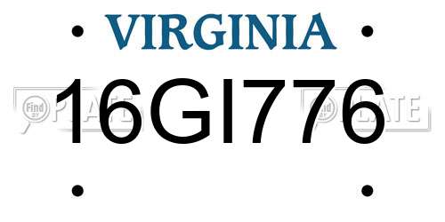 16GI776 Virginia License Plate