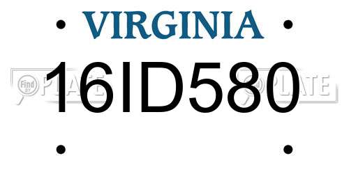 16ID580 Virginia License Plate