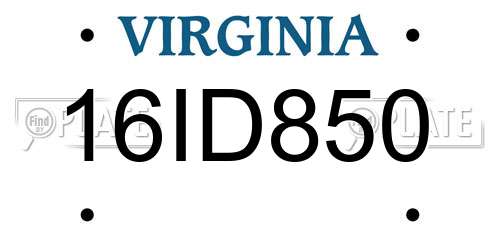 16ID850 Virginia License Plate