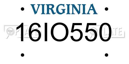 16IO550 Virginia License Plate