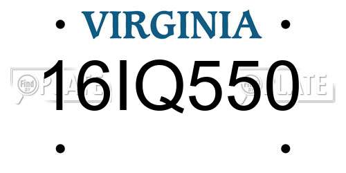 16IQ550 Virginia License Plate