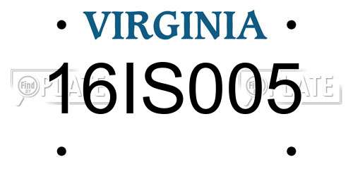 16IS005 Virginia License Plate
