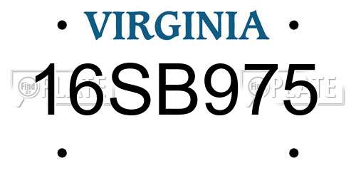 16SB975 Virginia License Plate