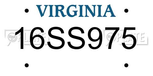 16SS975 Virginia License Plate