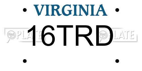 16TRD Virginia License Plate
