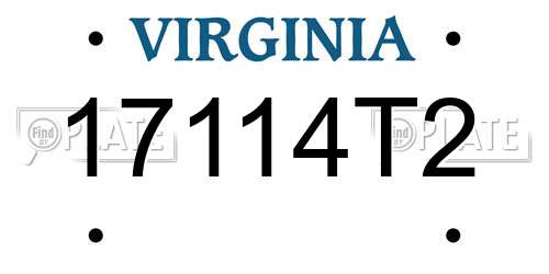 17114T2 Virginia License Plate