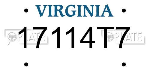 17114T7 Virginia License Plate