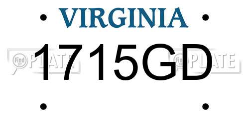 1715GD Virginia License Plate