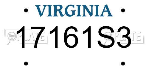 17161S3 Virginia License Plate