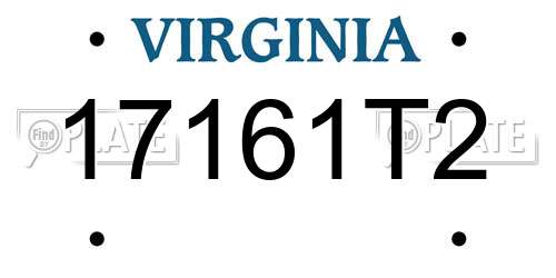17161T2 Virginia License Plate