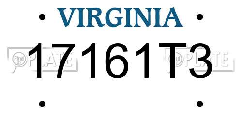 17161T3 Virginia License Plate