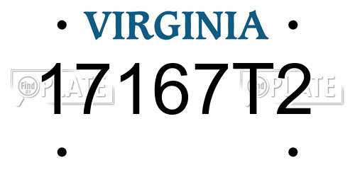 17167T2 Virginia License Plate
