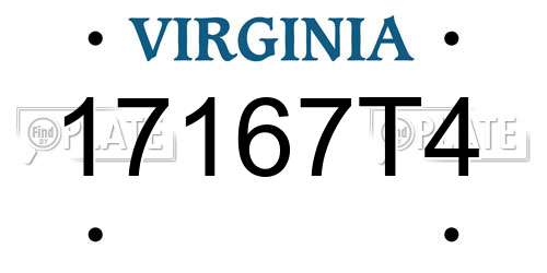 17167T4 Virginia License Plate