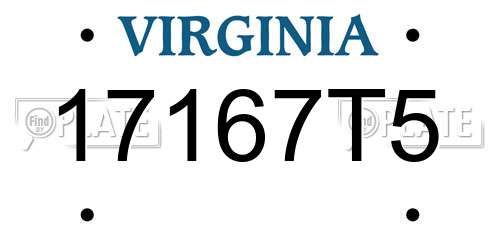 17167T5 Virginia License Plate