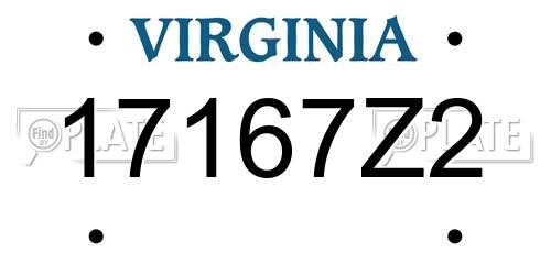 17167Z2 Virginia License Plate