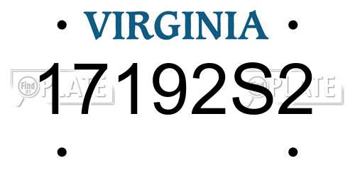 17192S2 Virginia License Plate