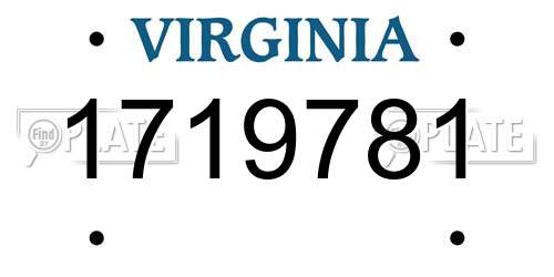 1719781 Virginia License Plate