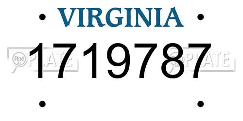 1719787 Virginia License Plate
