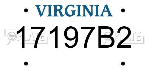 17197B2 Virginia License Plate