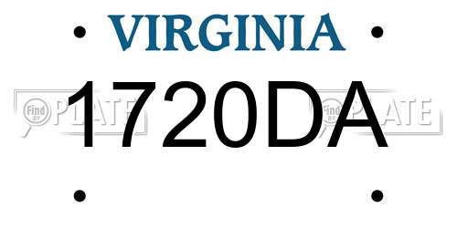 1720DA Virginia License Plate