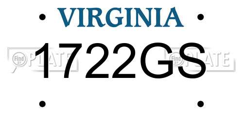 1722GS Virginia License Plate