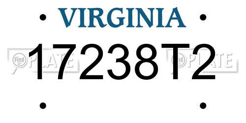 17238T2 Virginia License Plate