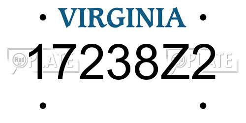 17238Z2 Virginia License Plate