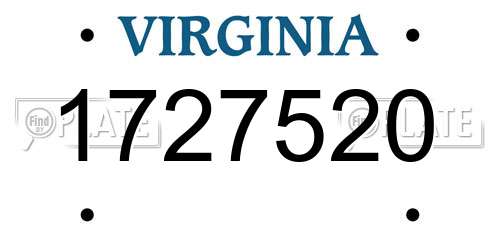 1727520 Virginia License Plate