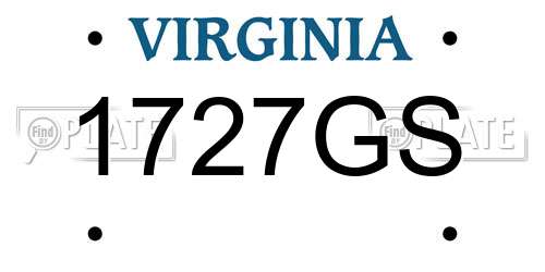 1727GS Virginia License Plate