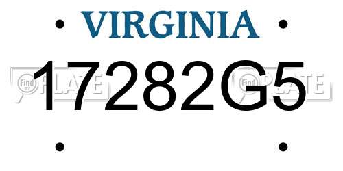 17282G5 Virginia License Plate