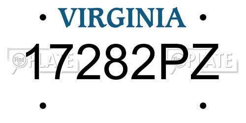 17282PZ Virginia License Plate