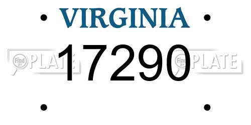 17290 Virginia License Plate