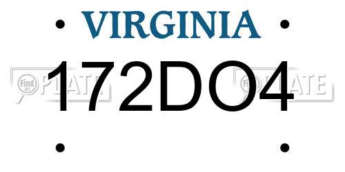 172DO4 Virginia License Plate