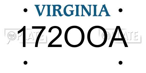 172OOA Virginia License Plate