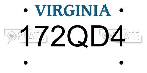 172QD4 Virginia License Plate